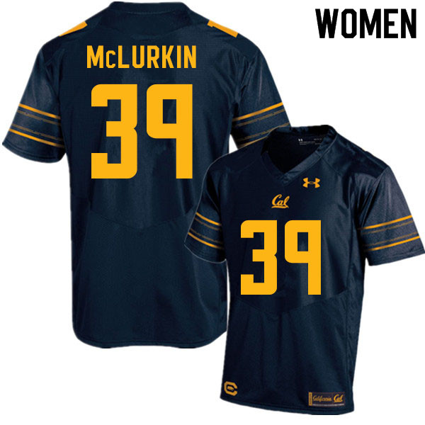 Women #39 Evan McLurkin Cal Bears College Football Jerseys Sale-Navy